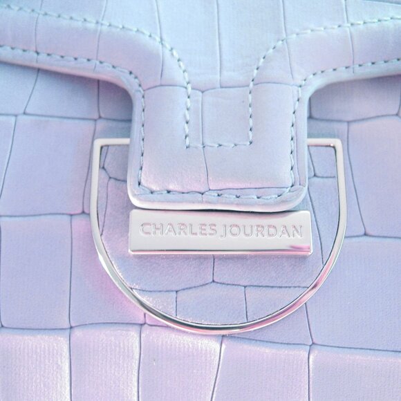 Charles Jourdan Bag - Etsy CHARLES JOURDAN Vintage Lilac Croc Nubuck Top Handle Envelope Crossbody Bag